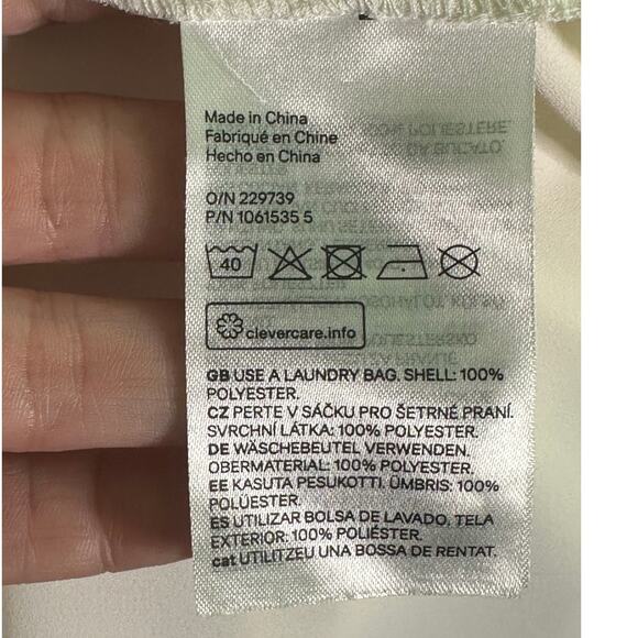 H&M white long sleeves hidden button tunic blouse size Small - Picture 5 of 16